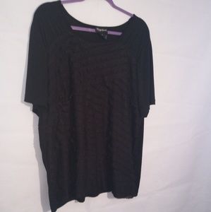 Maggie Barnes Black Ruffle Blouse